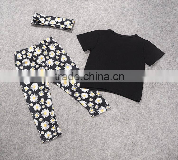 2016 Factory new arrival summer child clothes for 2 pieces fashion baby clothing set wholesale casual kids clothes (ulik-SC082)