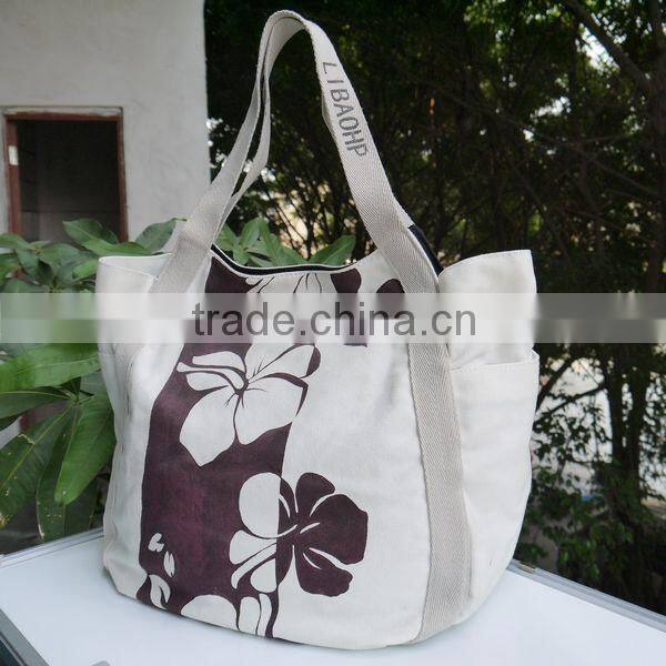 2015 new design canvas folding shopping bag portable eco friendly shopping bag made in China