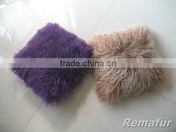 Factory wholesale 100% real Tibetan Mongolian Lamb Skin Fur Pillow