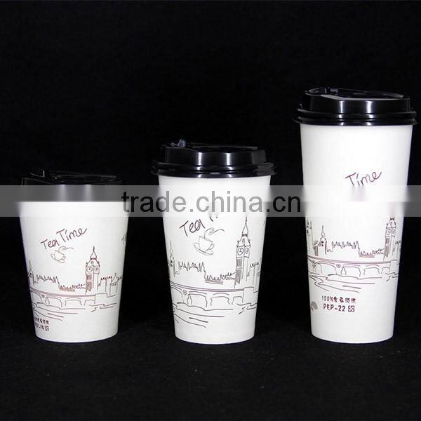 14oz,16oz,22oz disposable coffee cup with lid milk tee cup