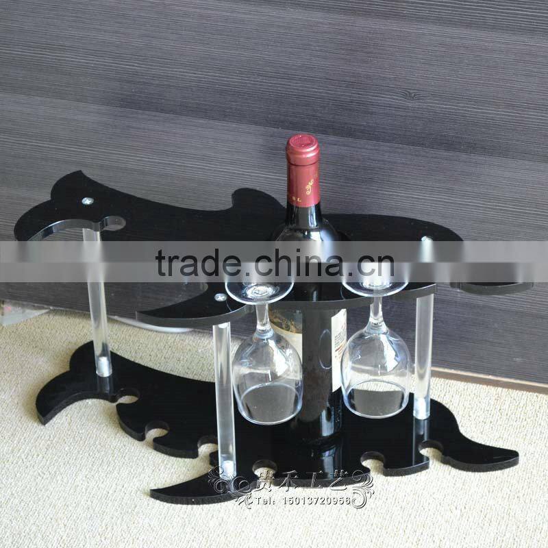 10mm black acrylic 3 column service tray wine display rack