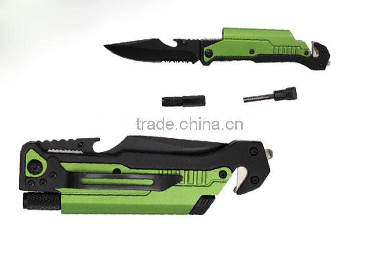 Aluminum handle multi survival camping knife