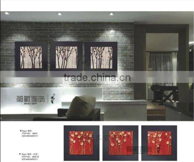 plum blossom red flower relief home decorative painting for living room