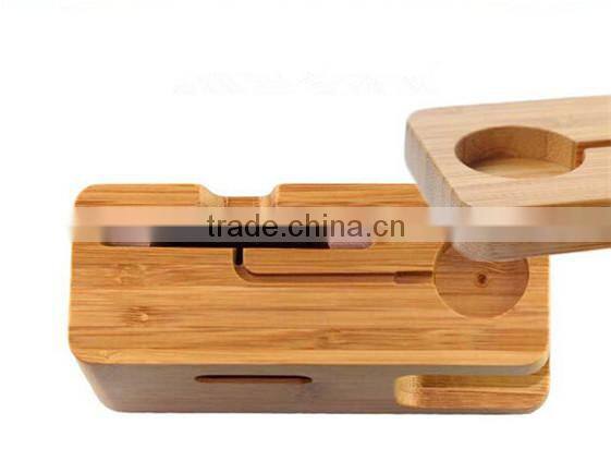 2 in 1 Charger Holder For Apple Watch Stand Bamboo Wood,For Dock