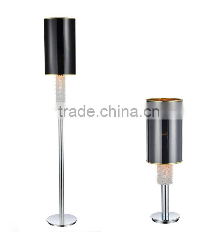 2015 Metal art PVC plastic shade floor lamp with chrome base hot sell model ML2258