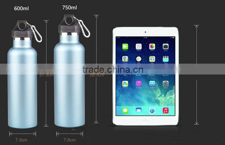 Outdoor travel sport leakproof 750ml stainless steel hot and cold water bottle