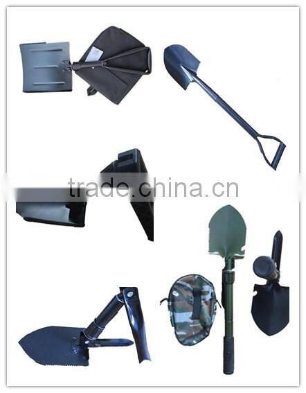 Outdoor portable multifunction folding camping shovel with compass