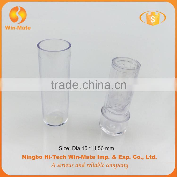 Luxury round shape plastic transparent lipstick container