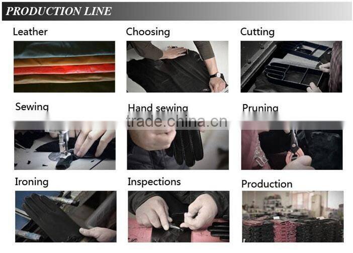 Gray plaid mirco velvet touch screen men gloves metal rivets