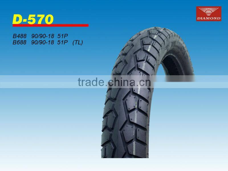 The newest strong body tubeless motorcycle 90/90-18