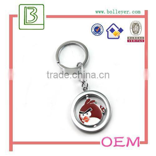 custom design swiveling heart shaped keychain
