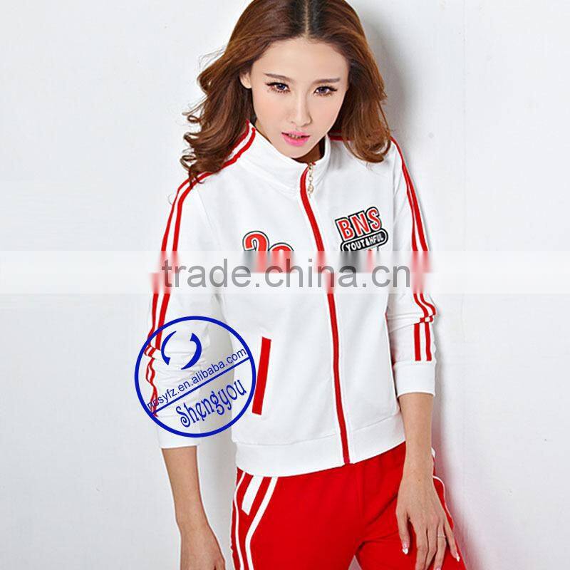 custom high quality women's printed zipper-up sweatshirt