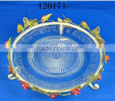 French vintage decorative crystal cupcake plates