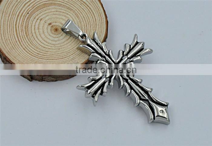 Fancy jewelry wholesale JCN0325 unisex stainless steel cross necklace pendant
