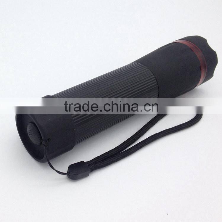 1W powerful led with 2D batteries Zoom flashlight with color ring