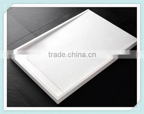 Exporting to spain flat style black artificial stone resin shower tray factory in foshan
