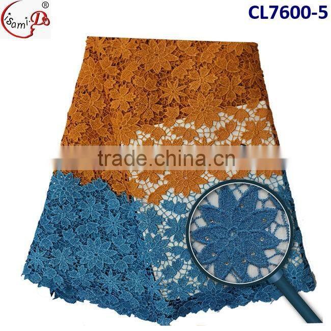 CL7600 Popular design good qualiy cord lace fabric, guirupre lace fabric for sale