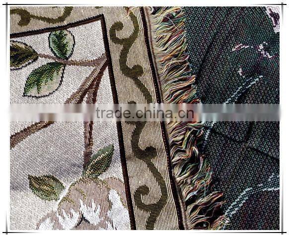 Fancy colorful woven tapestry jacquard throws and blankets