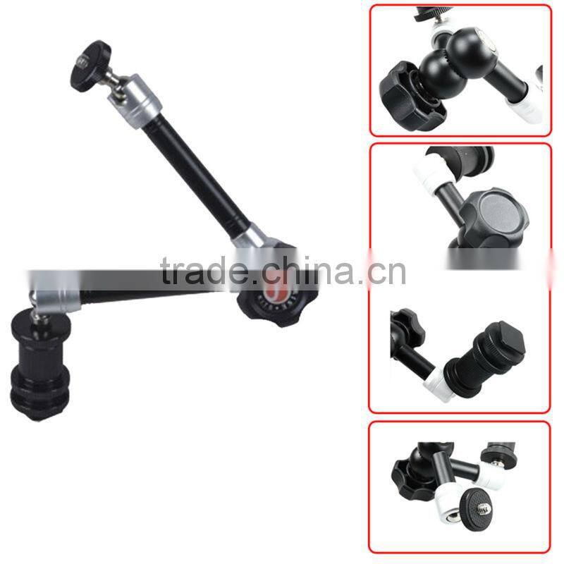 Stainless steel 11" Magic Arm 1/4" Hot shoe Connector Arm for monitor LED Flash
