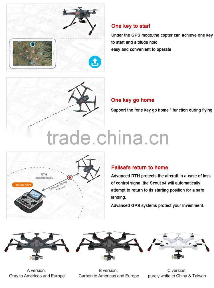 Radio control uav aircraft flying helicopter with camera and gps.