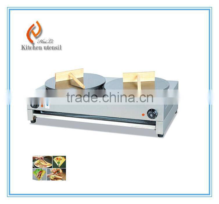 New design new fashion commercial stainless steel double plated heads crepe maker for sandwish making