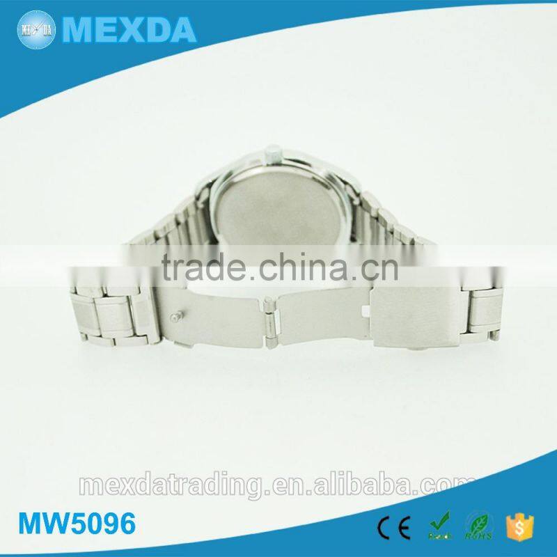 fashion stainless steel case japan movt 3TM water resistant quartz stainless steel back watch