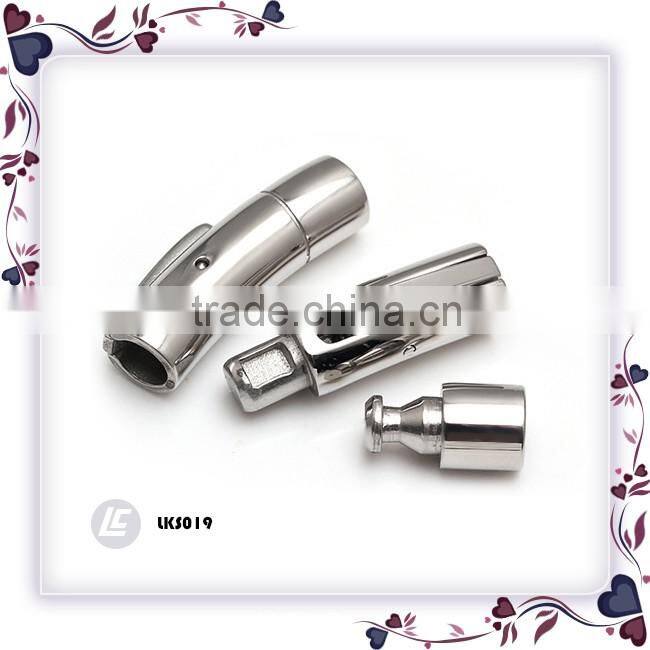 4mm 5mm Three Parts Removable Never Fade 316 Stainless Steel round Bracelet Clasps adjustable