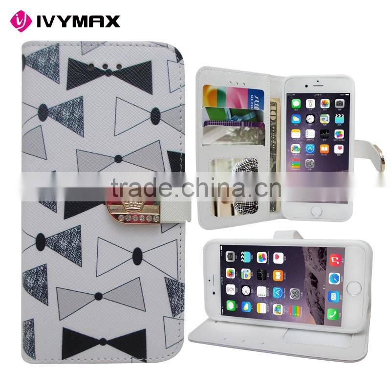 Best selling products phone leather pouch case with metal diamond buckle for apple iphone 6s mobile phone cover