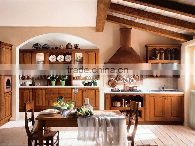 solid wood kitchen cabinet with arc shape design
