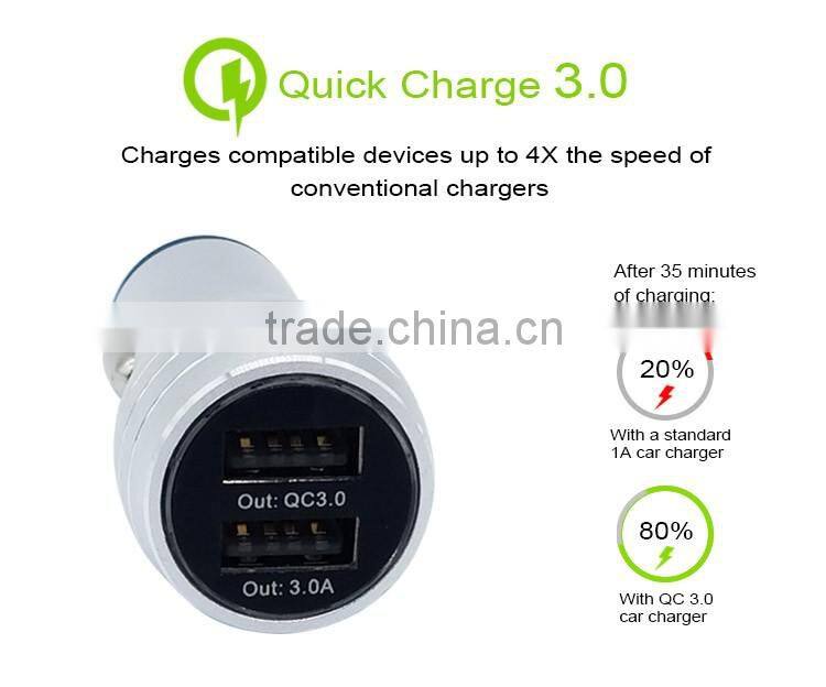 5V3A dual usb qc 3.0 car charger for iphone