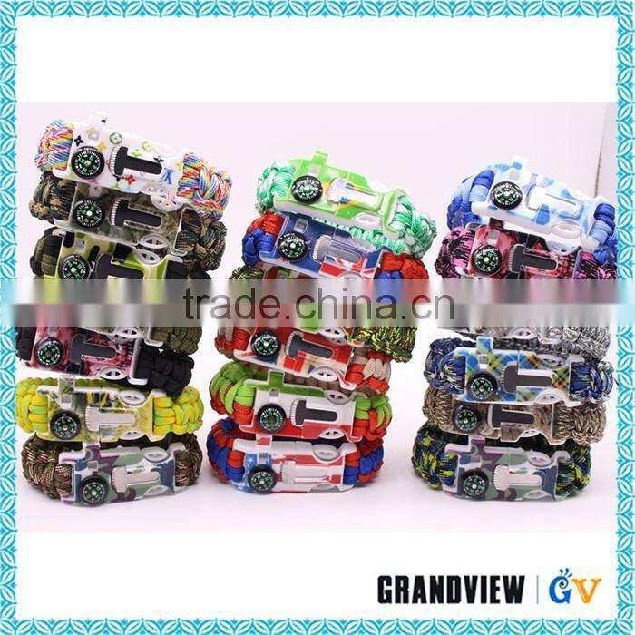 Cheap hot sale top quality compass paracord bracelet