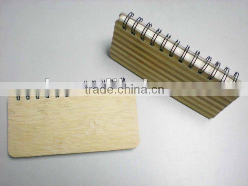 New design bamboo notepad with spiral