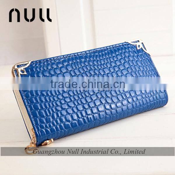 good brand promotion crocodile embossed leather long wallet clutch purse