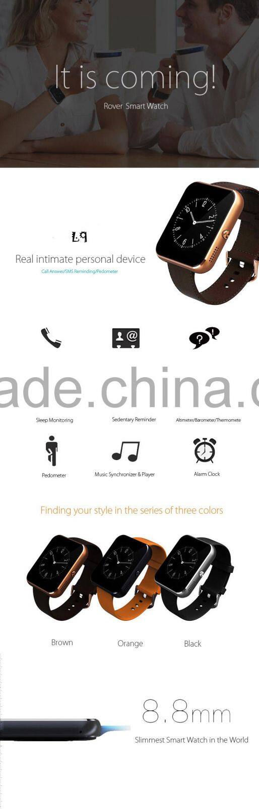 2015 New Wrist Watch Waterproof Support both Android&iOS Smart Watch