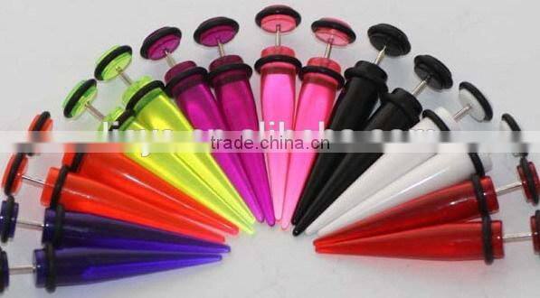 Body Jewelry Acrylic Fake Tapers with Crystal