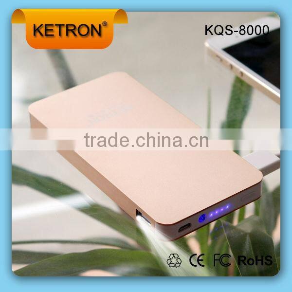 new li-pomer external battery LED light portable power bank 5800mah