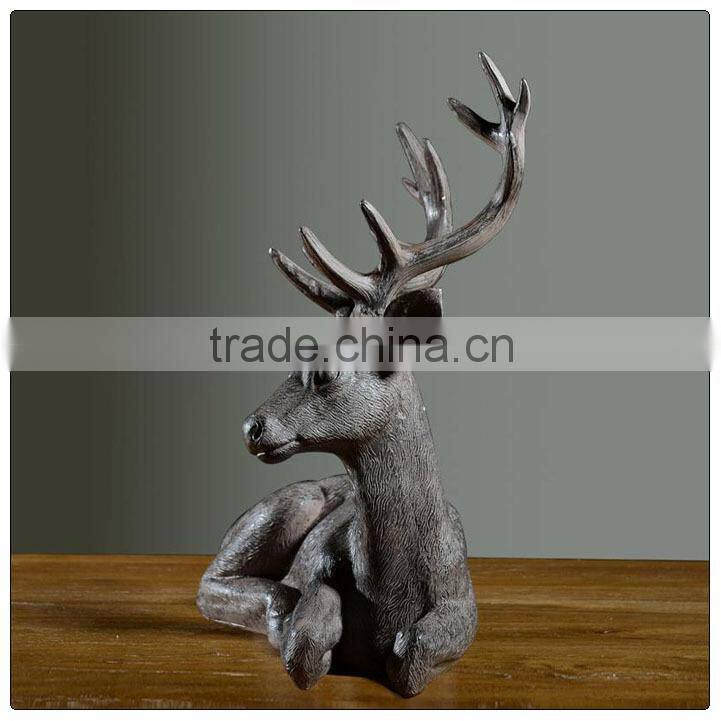 Resin Big size Deer decoration in christmas ,garden figurine of polyresin
