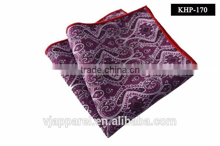 wholesale high quality men Silk Printing pocket square , polyester printing pocket square