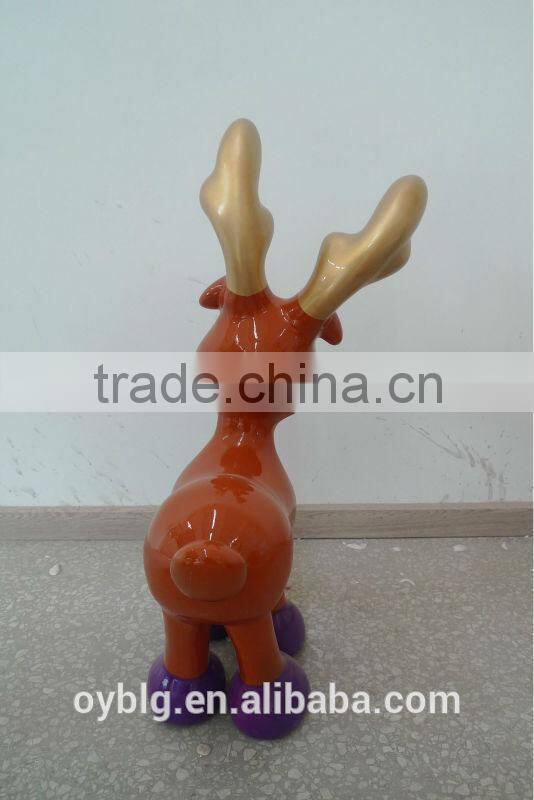 Fiberglass Deer Sculpture For Indoor &Outdoor Christmas Decoration