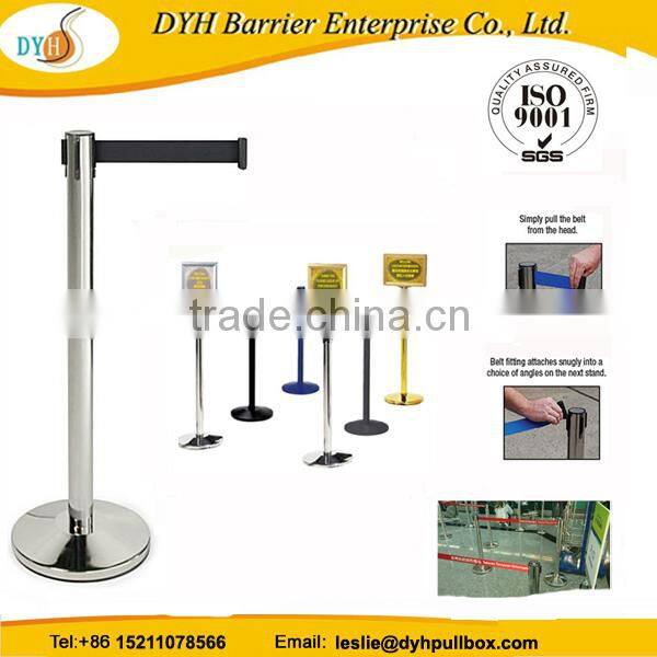 iron retractable barrier tape dual line retractable barrier stanchion stackable belt barriers