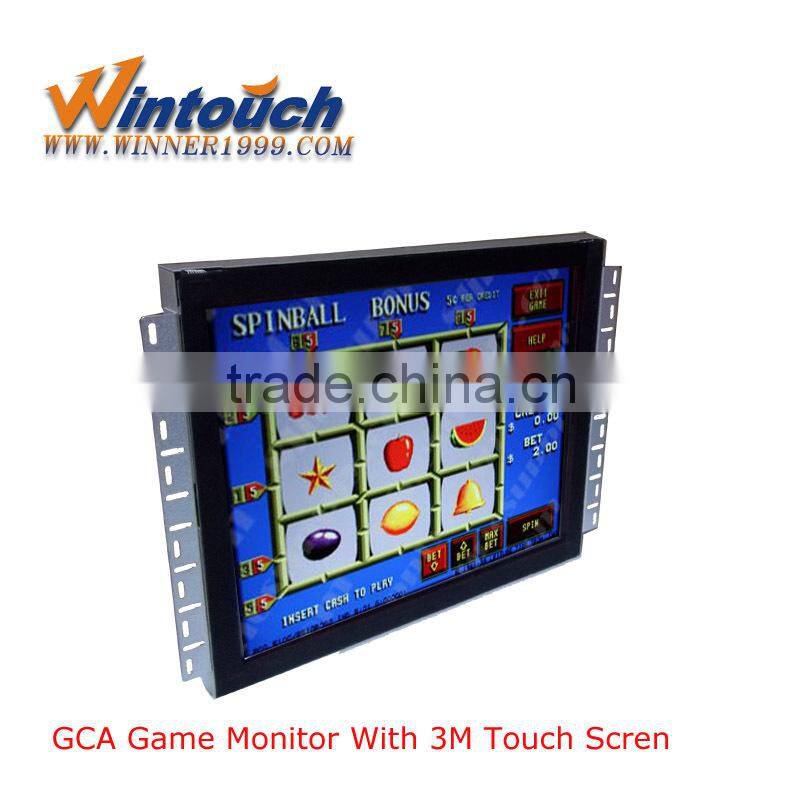 2015 Newest hot selling open frame LCD touch screen monitor with VGA/CGA/DVI signal input for POG/WMS game