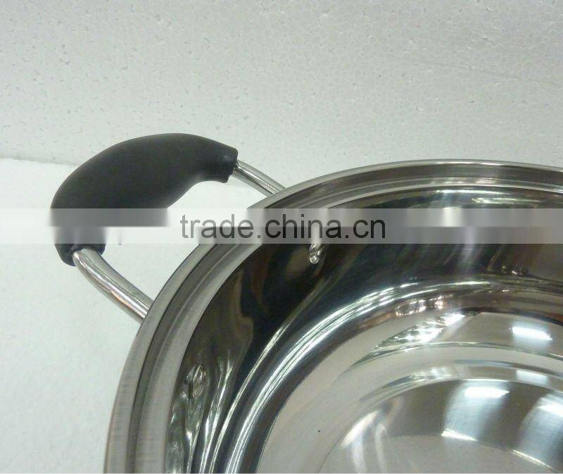 Stainelss Steel Cookwre Hot Pot with Glass Lid