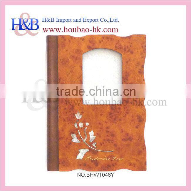 wholesale latest black wooden wedding photo album cover design