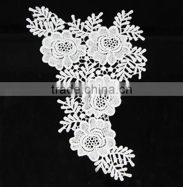 Elegant Design White Decorative Flower Made in China Lace trim Fabric S10856