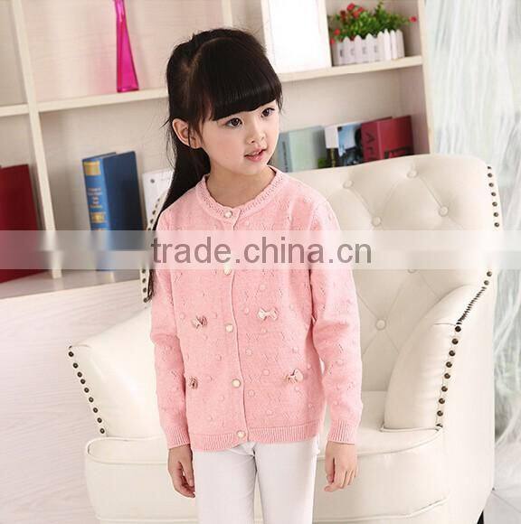New design cardigan computer knitted sweater for big Girls