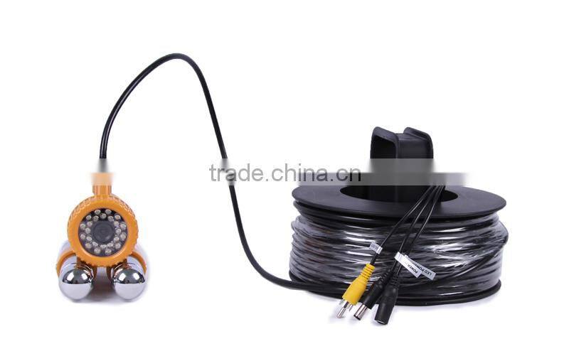 CCTV 1/3 SONY CCD 650TVL Underwater Fishing Camera For Fish Finder 7" TFT LCD Monitor 20M Cable 24pcs White LED with Two Stick