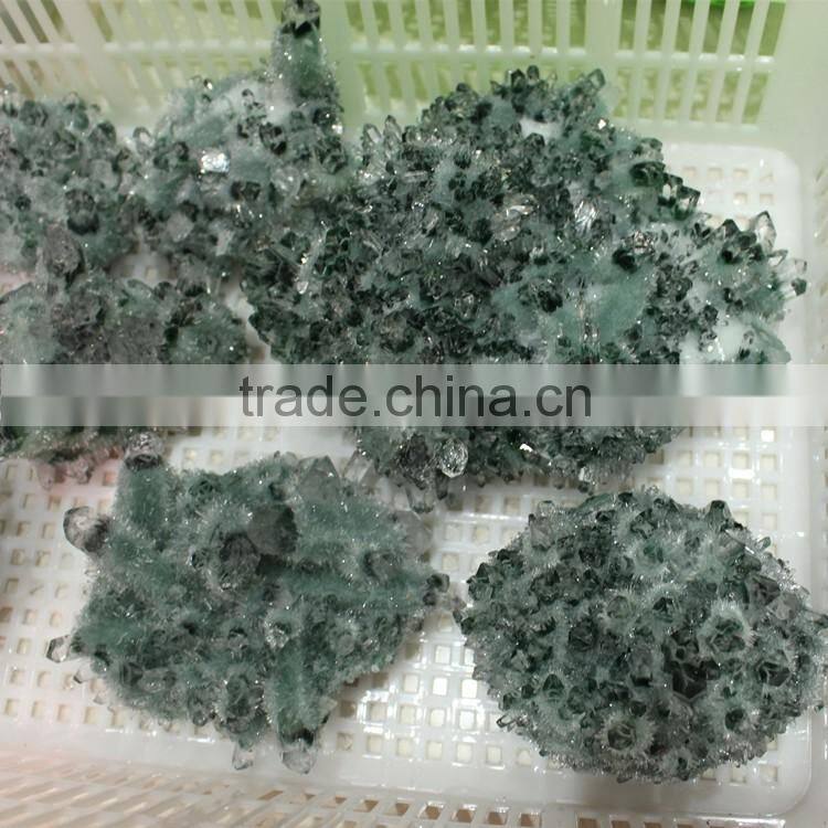Decorative natural green phantom quartz crystal clusters