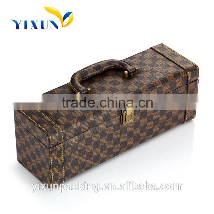 Hot sale hand made single leather wine box
