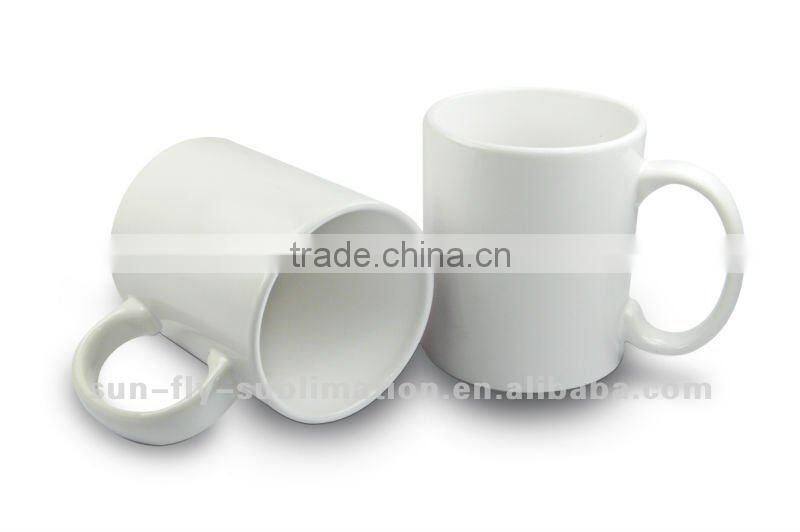15oz 3D Sublimation Blank Coated porcelain enamel tea cup white ceramic coffee mug