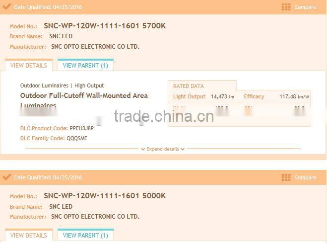 Factory direct 120w UL DLC module led wall pack with high lumen efficiency for parking lot or building